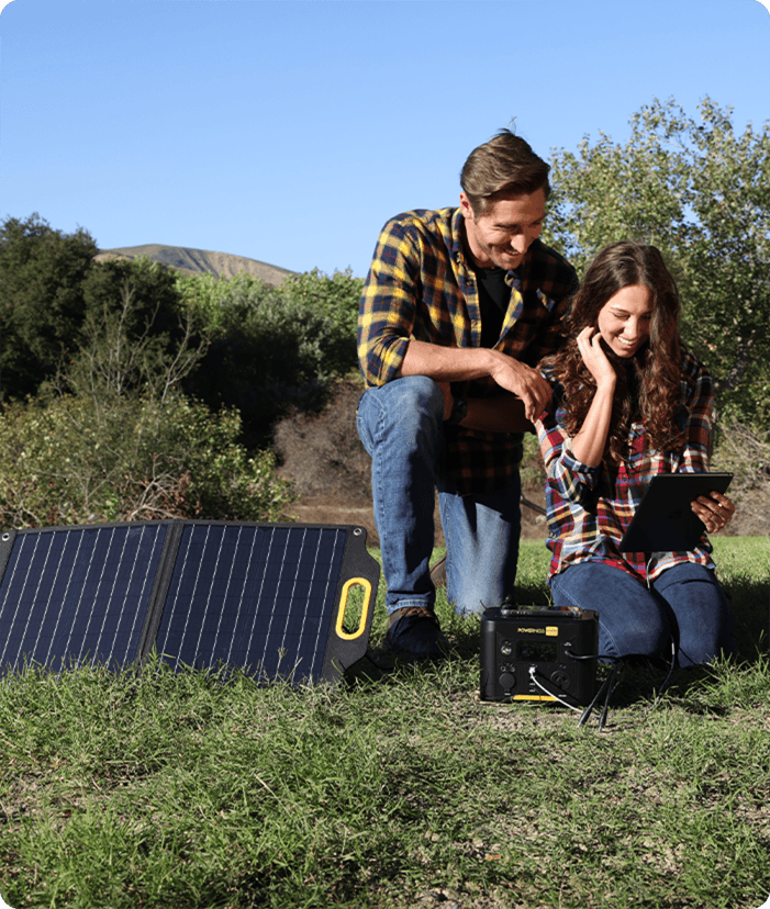 300W power station with solar panel